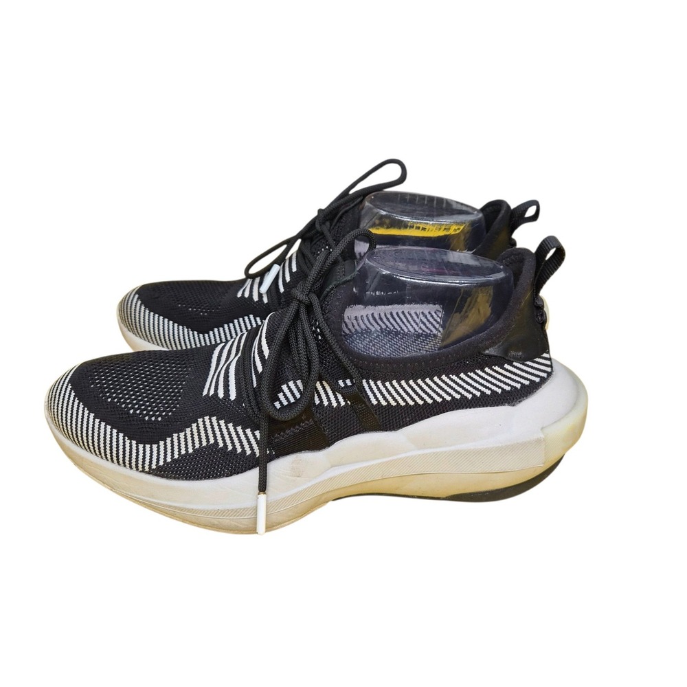 Sorel Kinetic Impact Lace Black White Striped Sneakers NL4817-010 Womens 9
